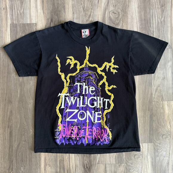 Vintage Disney The Twilight Zone Tower Of Terror T-Shirt Size L Glow in Dark USA - Picture 1 of 7